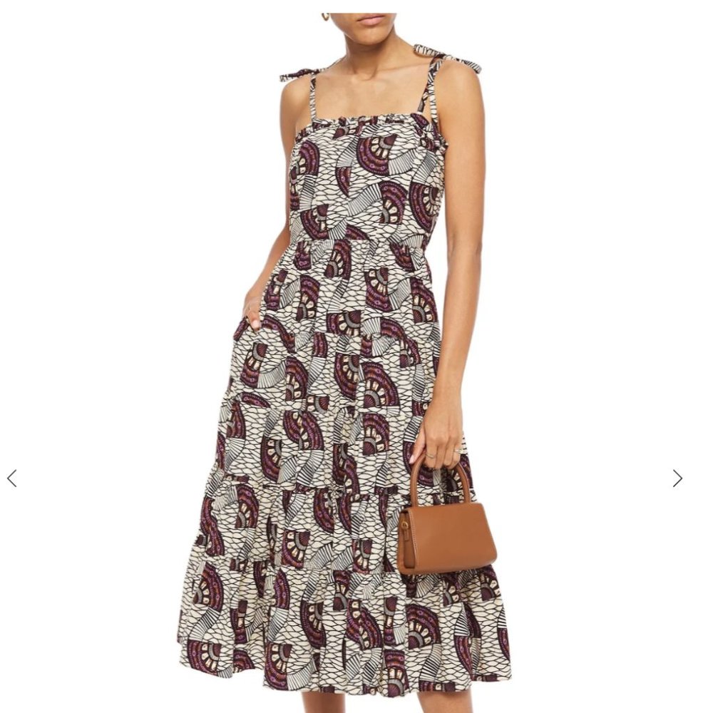 ULLA JOHNSON Ellyn gathered printed cotton-poplin